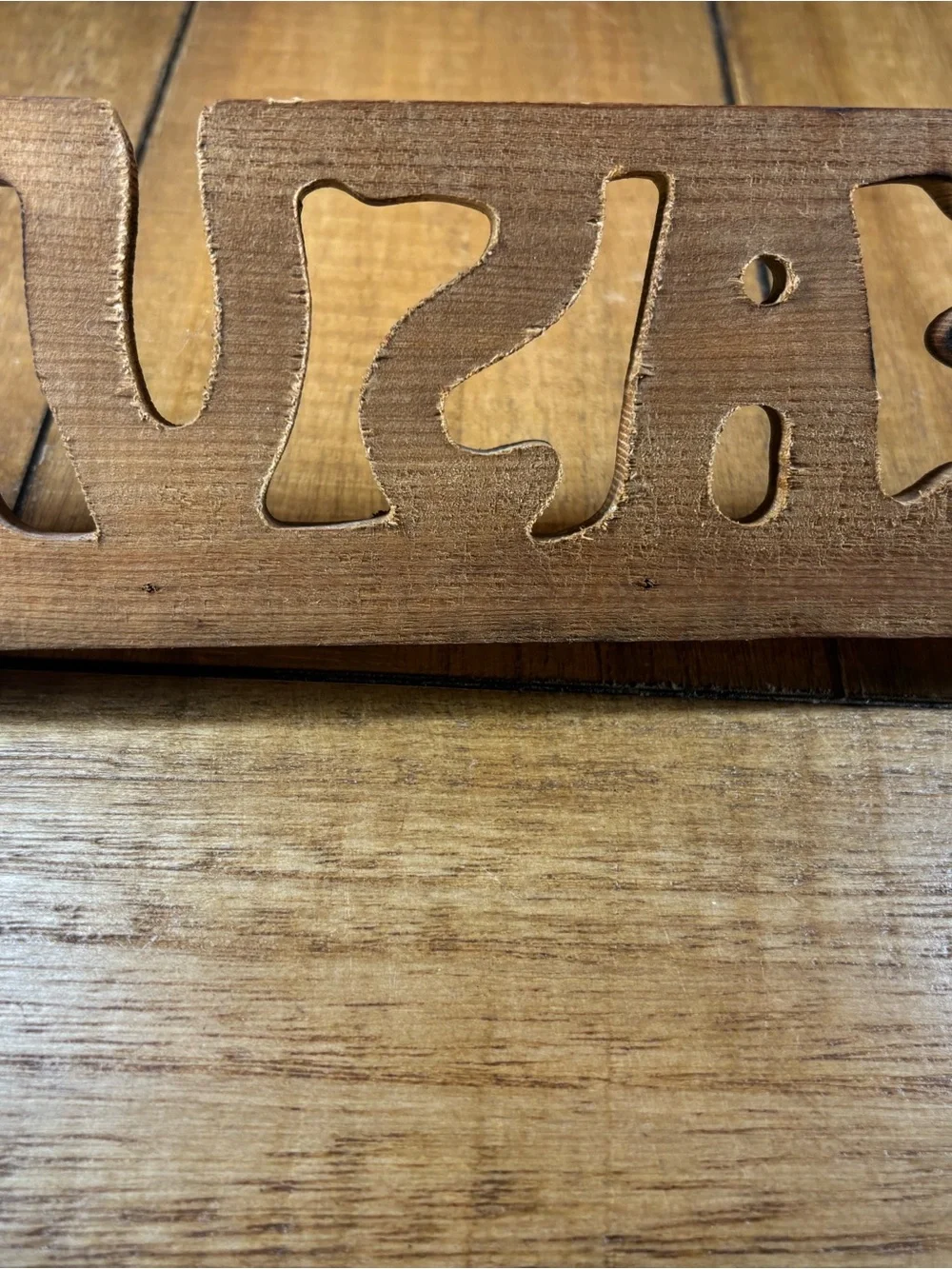 Rustic Wood measure Wall Decor Sign - Brown to hold measure cups. Granny core
